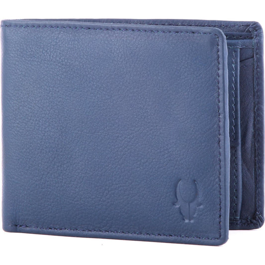 AEMOND RFID Protected Blue Leather Wallet  for Men