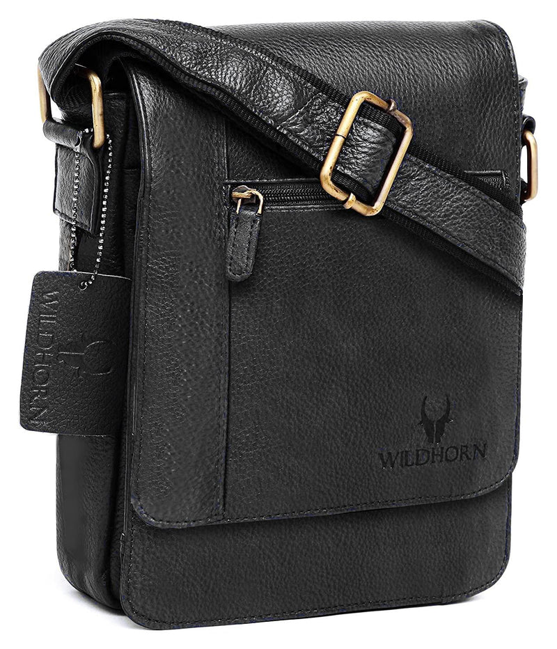 WildHorn® Leather 8.5 inch Sling Messenger Bag for Men I Multipurpose –  WILDHORN
