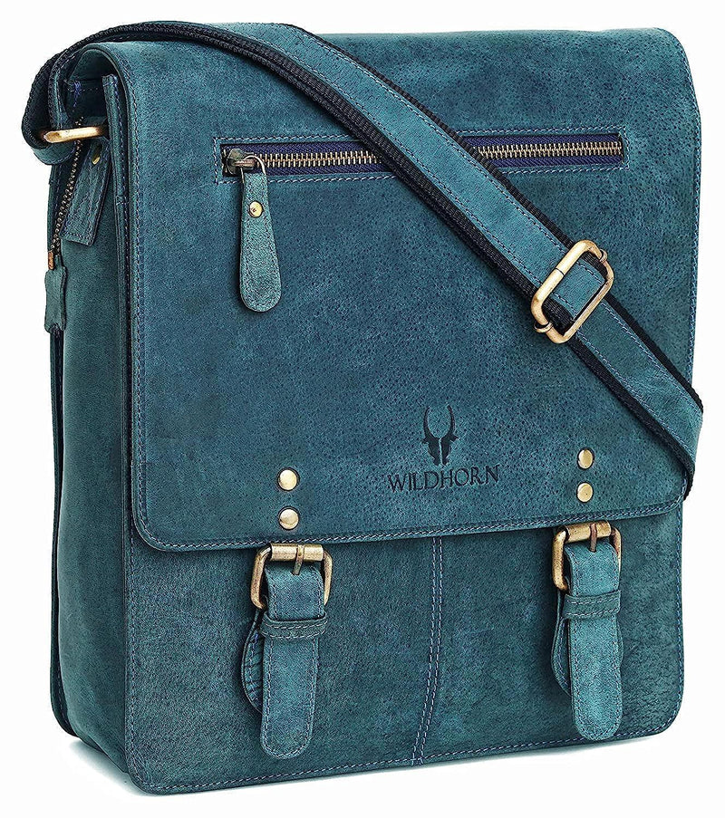 WILDHORN® Original Leather 11.5 inch Messenger Bag for Men I Multipurp