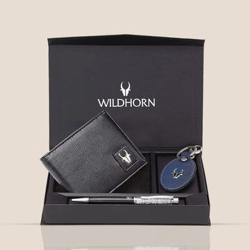 SCOTTSDALE Leather Wallet, Keychain & Pen Gift Hamper for Men