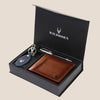 COSTA MESSA Leather Wallet, Keychain & Pen Gift Hamper for Men