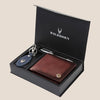 COSTA MESSA Leather Wallet, Keychain & Pen Gift Hamper for Men