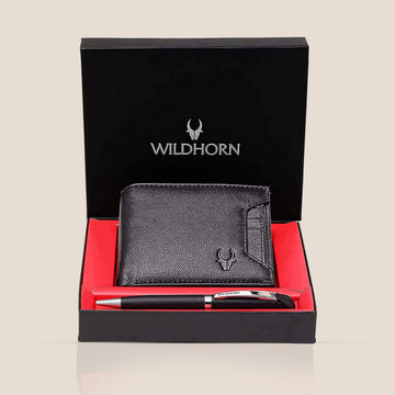 MACON Leather Wallet & Pen Gift Hamper for Men