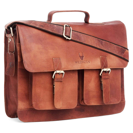 BRISBANE Leather Laptop Messenger Bag for Men