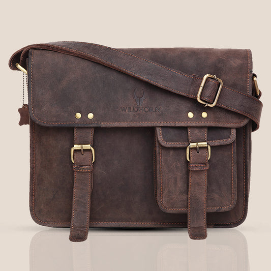 WILINGTON Leather Messenger Bag for Men