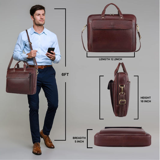 BRISBANE Leather Laptop Messenger Bag for Men