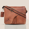 CAISTOR Leather Messenger Bag for Men