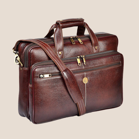 VERMONT Leather Laptop Messenger Bag for Men