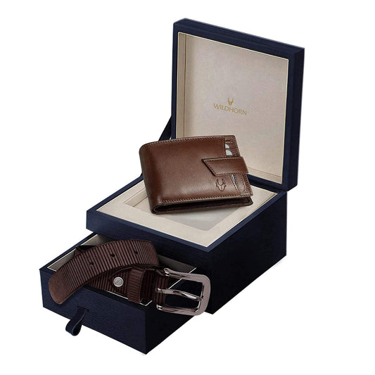 NOGALES Leather Wallet & Belt Gift Hamper for Men