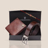 ARAVAN Rakhi Gift Hamper for Men I Rakhi , Wallet & Belt Combo