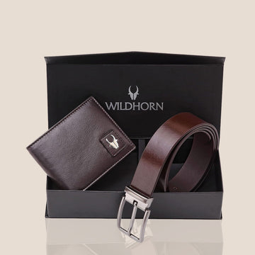 BATSVILLE Leather Wallet & Belt Gift Hamper for Men