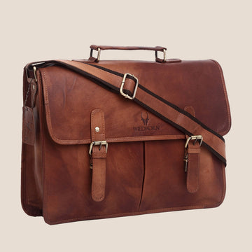 BARNSLEY Leather Laptop Messenger Bag for Men