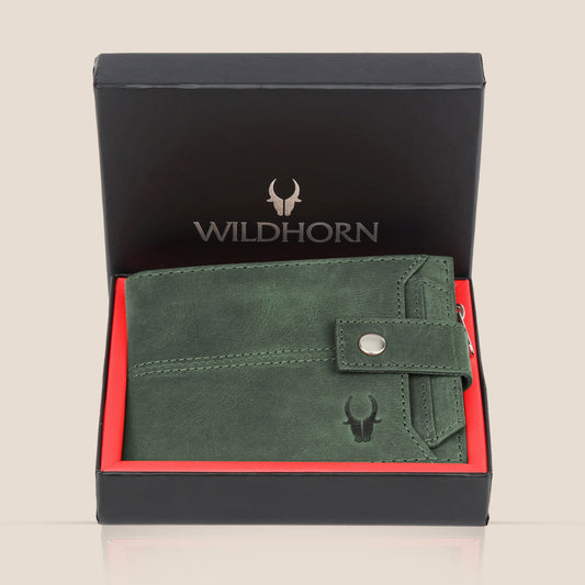 OSCAR RFID Protected Green Hunter Leather Wallet for Men