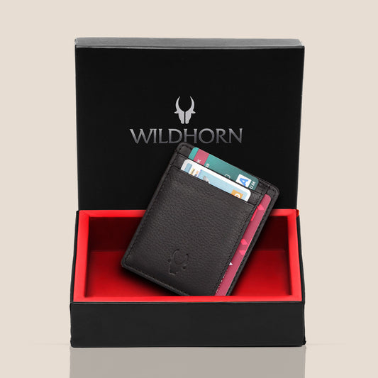 DALLAS RFID Protected Leather Card Holder for Men