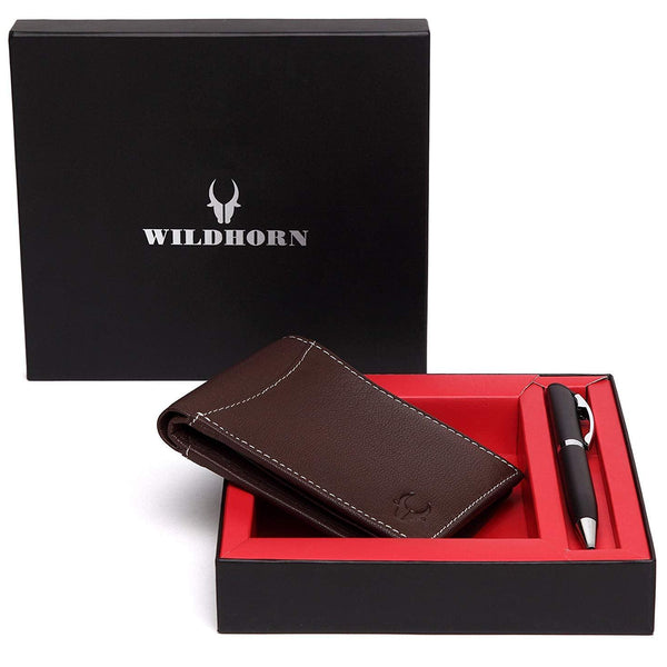 Elegant WildHorn Leather Black Wallet N Belt Combo for Men to Indore, India