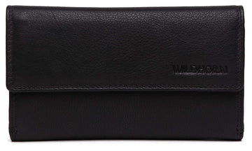 WildHorn® Black Genuine Leather Wallets for Women - WILDHORN