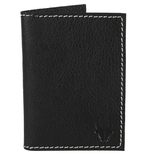 WildHorn Hand Crafted Black Genuine Leather Credit Card Holder - WILDHORN