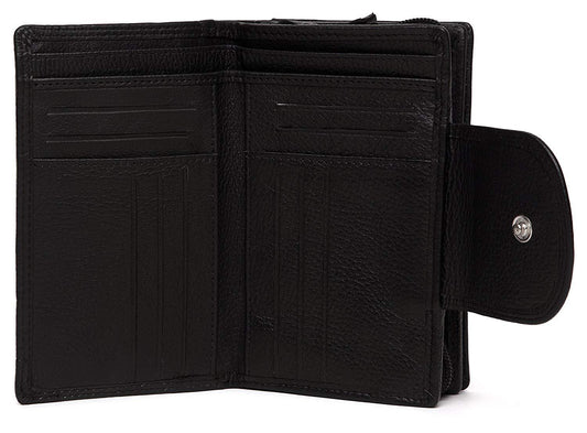 WildHorn® Black Genuine Leather Wallets for Women - WILDHORN