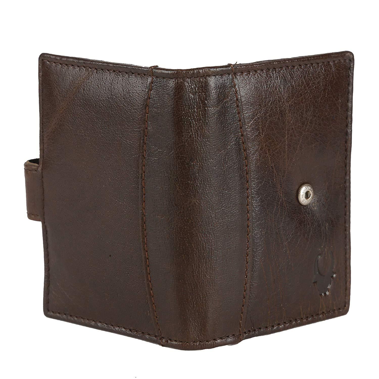 WildHorn Dark Brown Genuine Leather Credit Card Holder - WILDHORN