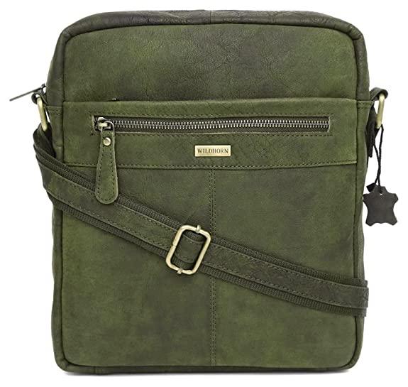 WILDHORN Leather Men's sling Bag I Messenger Bag I Zipper Crossbody Shoulder Satchel Bags for Work Business & Travel Dimension: L- 11 inch H- 12.5 inch W- 2.5 inch - WILDHORN