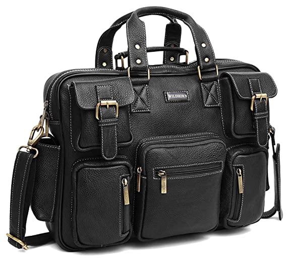 Contact's Large Vintage Leather Men's 13 inch Laptop Bags