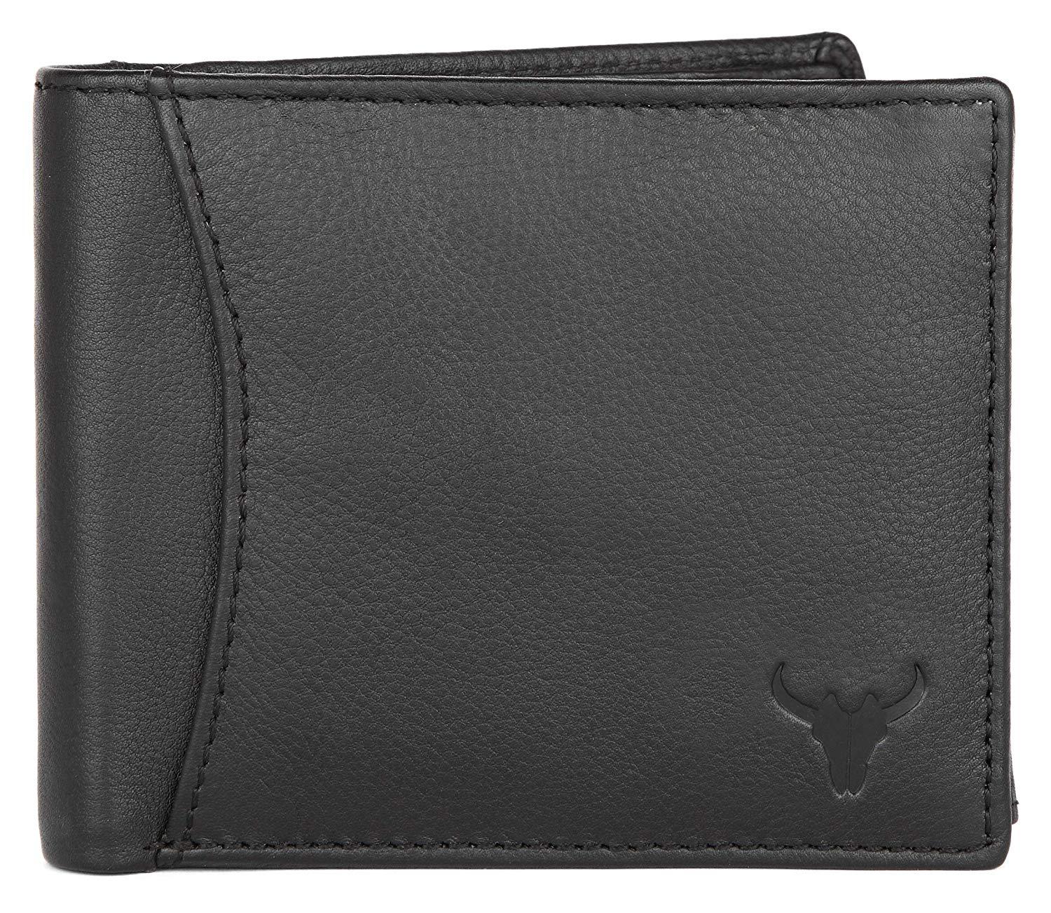 Napa Hide RFID Protected Genuine High Quality Leather Wallet & Pen Combo for Men (Black) - WILDHORN