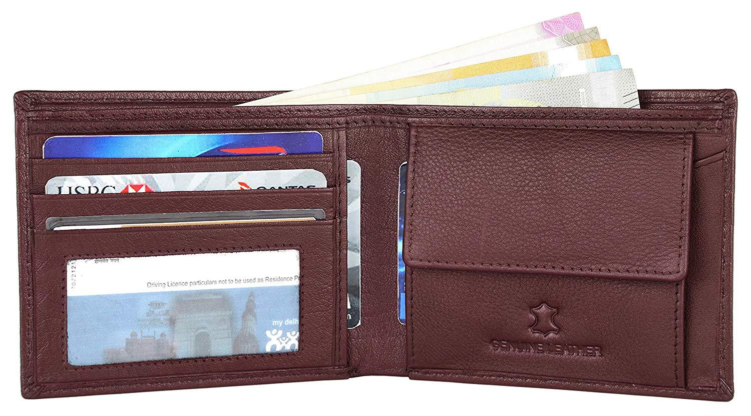 Napa Hide RFID Protected Genuine High Quality Leather Wallet & Pen Combo for Men (MAROON) - WILDHORN