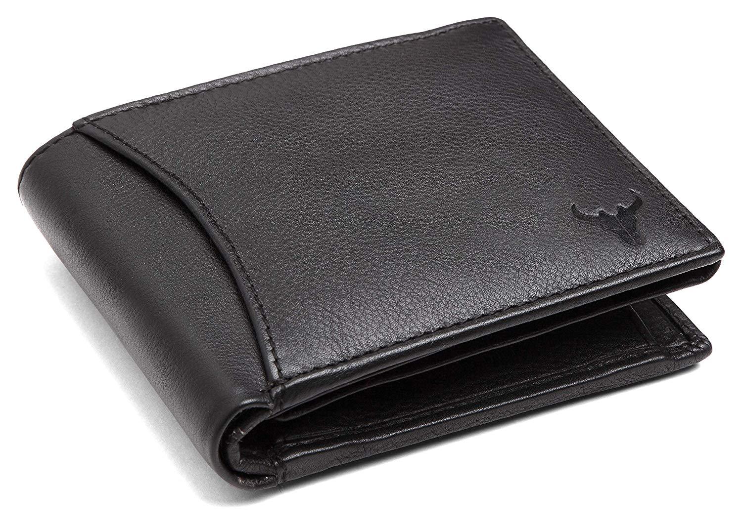 Napa Hide RFID Protected Genuine High Quality Leather Wallet & Pen Combo for Men (Black) - WILDHORN