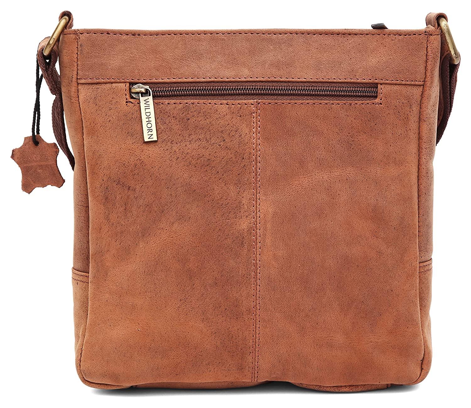 WILDHORN Leather Sling Messenger Bag for Men. DIMENTION : L-8 inch W-3 inch H-9 inch - WILDHORN