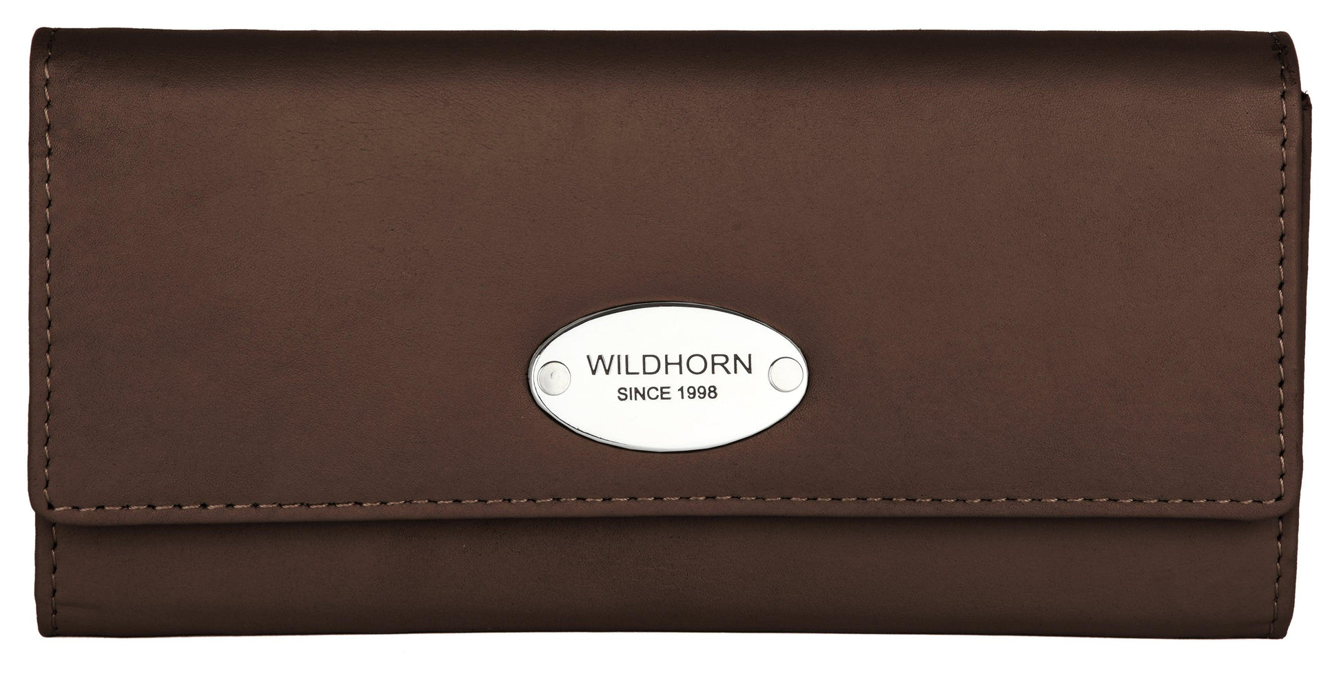 WILDHORN® RFID Protected Customizable Women's Wallet for Gifting | Engrave with Your Name,Company Name or Initials (Brown Nappa) - WILDHORN