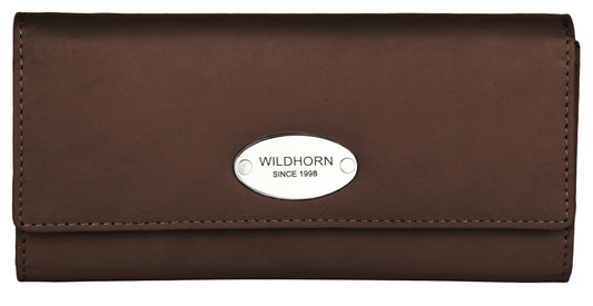 WILDHORN® RFID Protected Customizable Women's Wallet for Gifting | Engrave with Your Name,Company Name or Initials (Brown Nappa) - WILDHORN