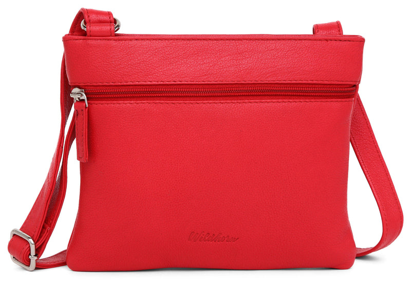 Elsa Small Leather Crossbody Bag Red
