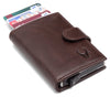 WildHorn® RFID Protected Unisex Genuine Leather Card Holder (Brown Crunch) - WILDHORN