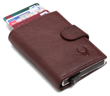 WildHorn® RFID Protected Unisex Genuine Leather Card Holder (Bombay Brown) - WILDHORN