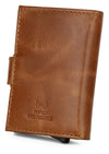 WildHorn® RFID Protected Unisex Genuine Leather Card Holder (TAN Crunch) - WILDHORN