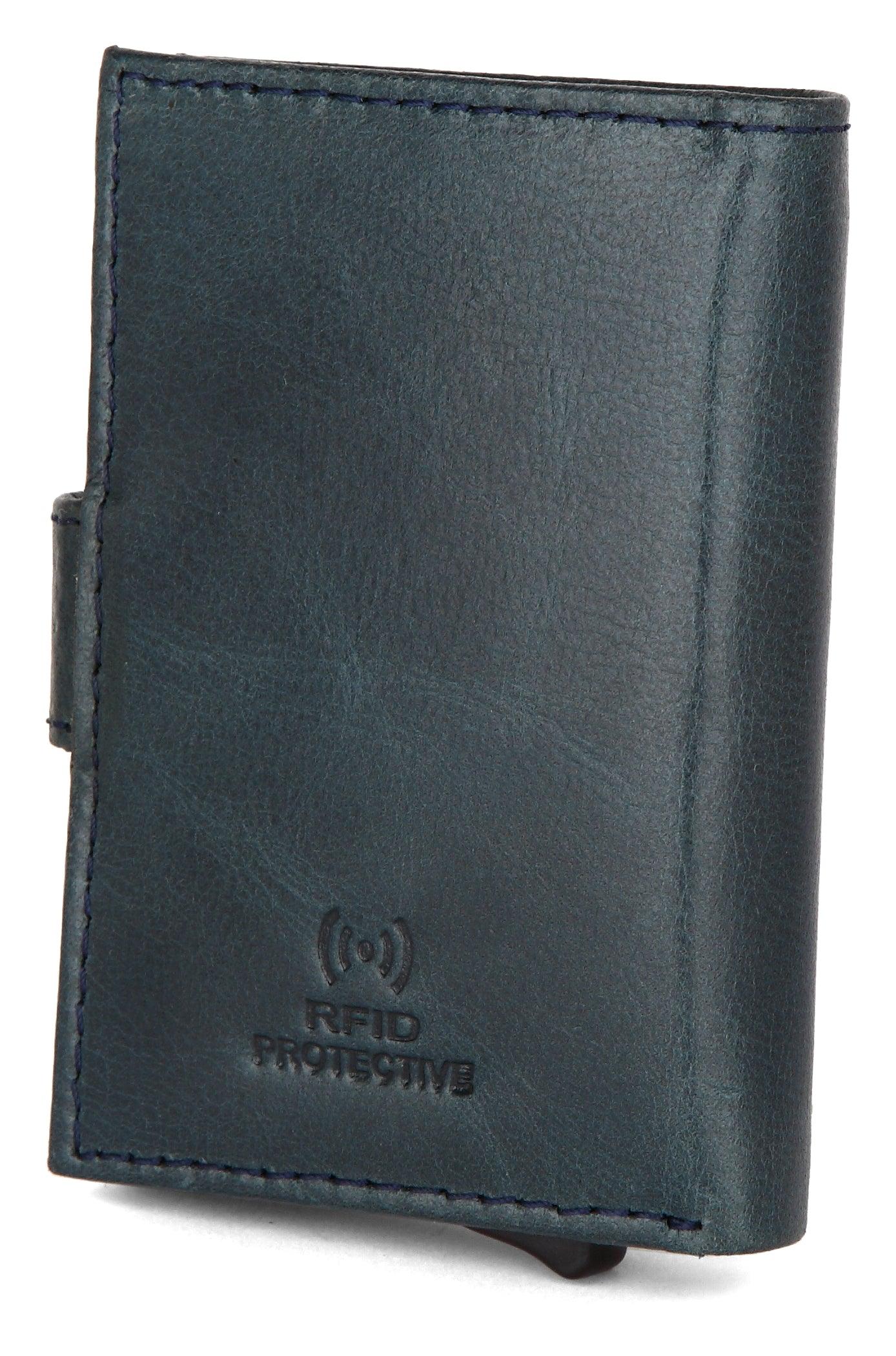 WildHorn® RFID Protected Unisex Genuine Leather Card Holder Crunch - WILDHORN