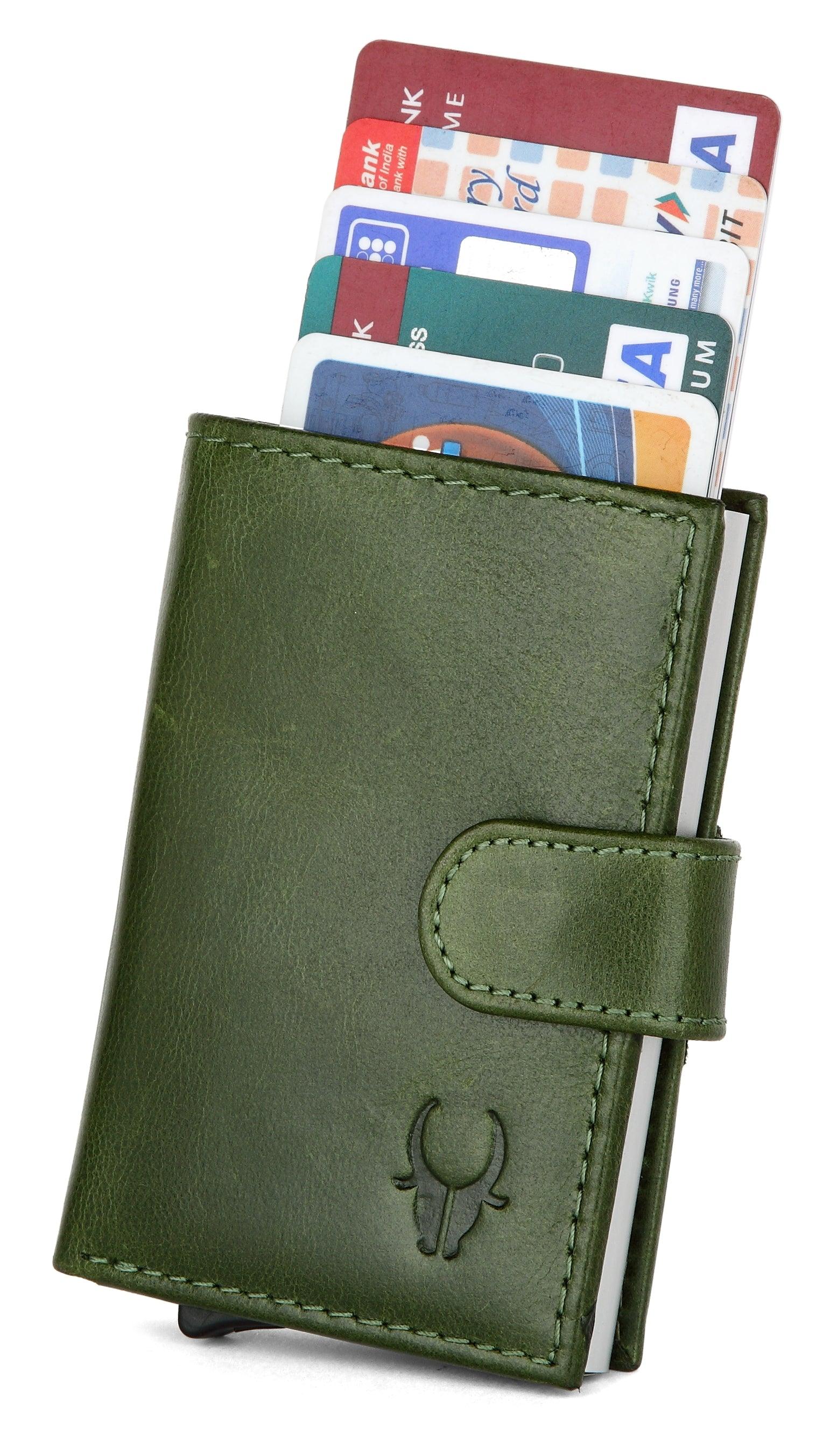 WildHorn® RFID Protected Unisex Genuine Leather Card Holder Crunch - WILDHORN