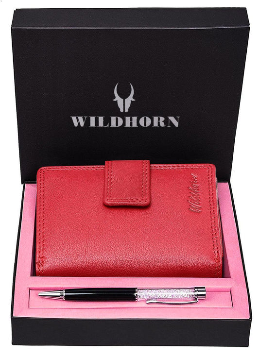 WILDHORN® Women's Leather Wallet and Pen Combo Set - WILDHORN