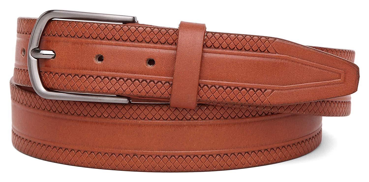 Casual 100% Genuine Leather Mens Leather Belt WHRH523 - TAN - WILDHORN