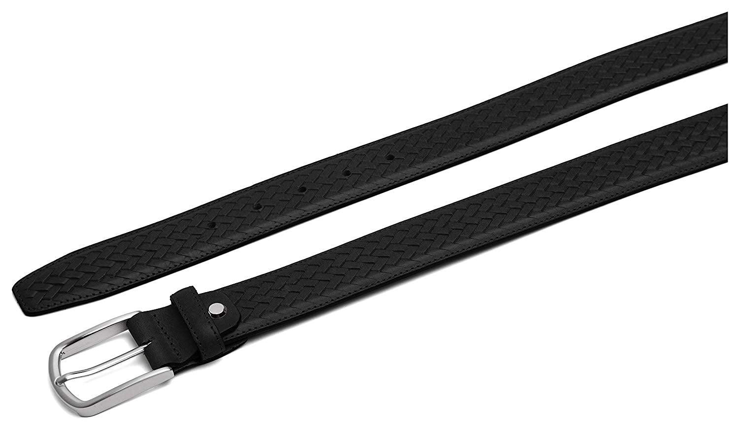 Casual 100% Genuine Leather Mens Leather Belt WHRH525 - BLACK - WILDHORN