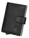 WildHorn® RFID Protected Unisex Genuine Leather Card Holder (Black) - WILDHORN